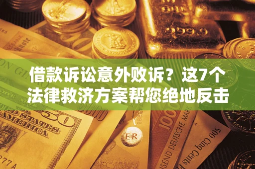 武汉借款诉讼意外败诉？这7个法律救济方案帮您绝地反击！
