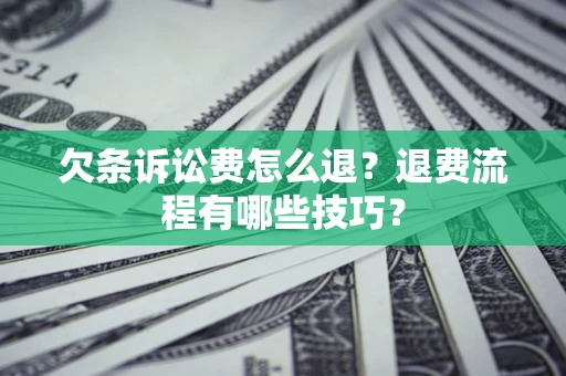 武汉欠条诉讼费怎么退？退费流程有哪些技巧？