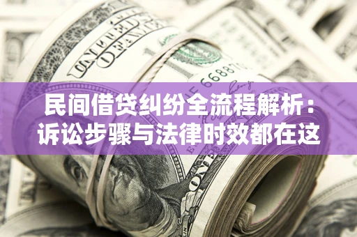 武汉民间借贷纠纷全流程解析：诉讼步骤与法律时效都在这儿了
