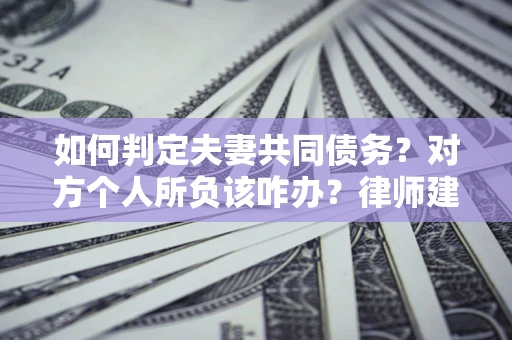 武汉如何判定夫妻共同债务？对方个人所负该咋办？律师建议
